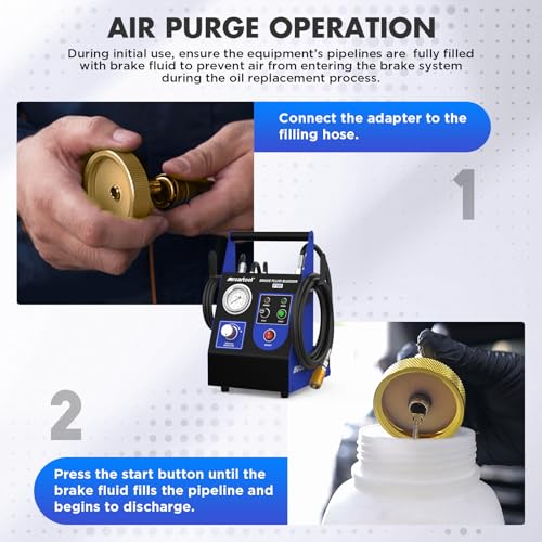PLAYOCCAR Electric Brake Bleeding Device, 220 V Car Pulsating Automatic Brake Fluid Changer Machine with 1 Waste Oil Container and 1 Adapter Socket, Pressure 0.5-2.5 Bar