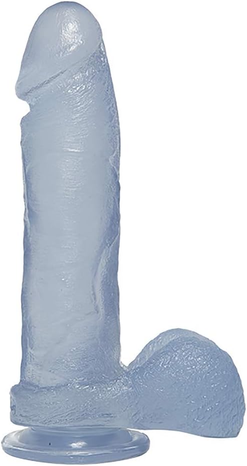 Crystal Jellies Ballsy Cock with Suction Cup, 8-Inch - Transparent, 8"