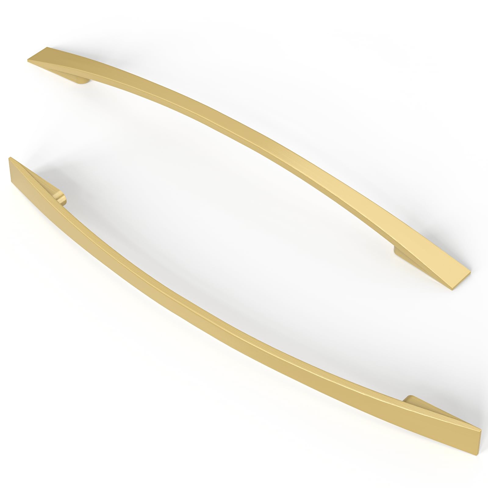 FURNIWARE Pack of 5 Cabinet Pulls, Zinc Alloy Drawer Pulls, Hardware Modern Kitchen Cabinet Door Handles, for Kitchen and Bathroom Cabinets Cupboard, Brass-192mm(7.6 Inch) Hole Center
