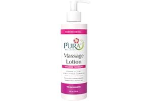 PURA 1st Wellness Professional Vitamin Therapy Massage Lotion, 8oz, for Physical Therapy, Unscented Lotion for Recovery, Deep Tissue, Skin Hydrating Massage Lotion