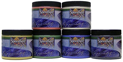 Speedball 004051 Earthenware School Pack Glaze, 6-Pack, 16 oz, Multicolor