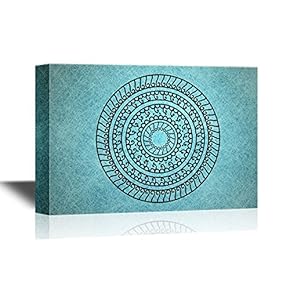 Floral Pattern Artwork Teal Background