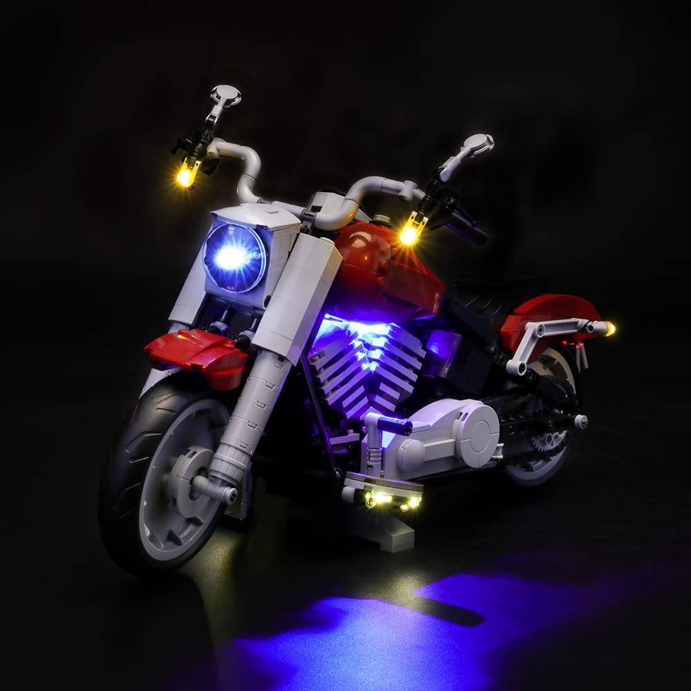 GEAMENT Upgraded Version LED Light Kit Compatible with LEGO Harley Davidson Fat Boy - for 10269 Creator Expert Model (Building Set Not Included)