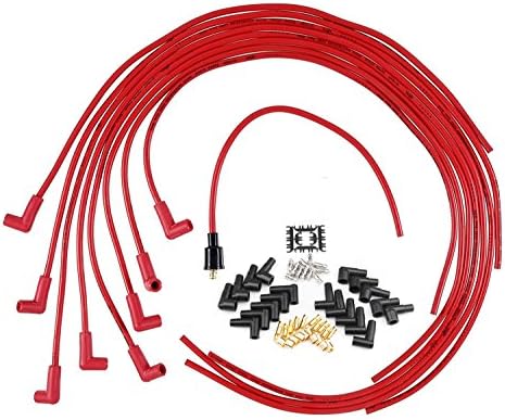 High Peformance 8mm Silicone Spark Plug Wires Set 90 Degree Boot for Chevy Plymouth Fury Dodge Monaco