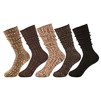 Tusong Womens 5 Pairs Soft Comfortable Warm socks media corta socks (Boots socks), Boots Socks, One Size