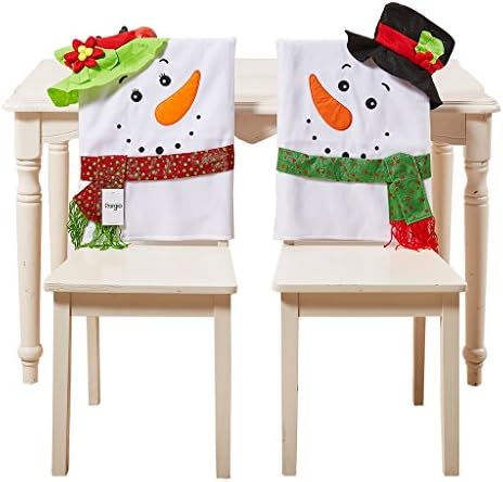 Christmas Decorations Santa Claus Hat Chair Back Covers (Set of 2) Slipcovers - Christmas Dining Room Chair Covers by Rorgio