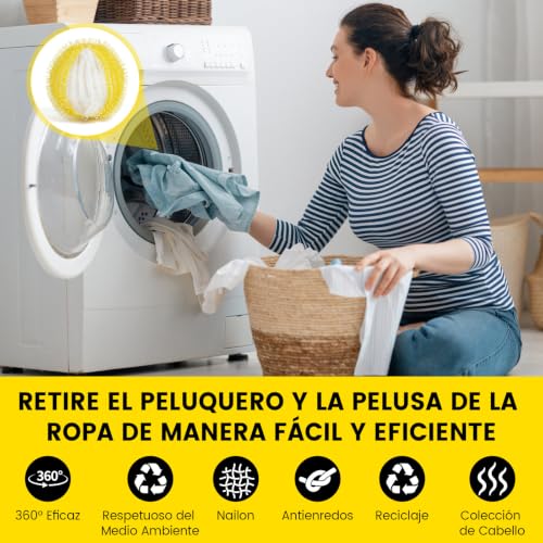 12 Pcs Hair Catcher Washing Machine, Remove Pet Hair | Reusable pet hair remover, great for removing dog/cat hair, lint and dirt.