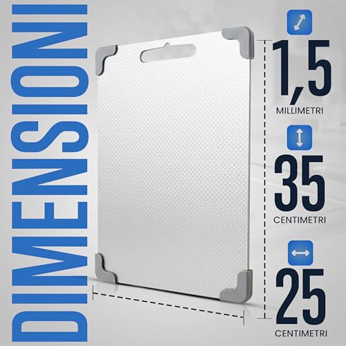 EKLOVER 100% Pure Titanium Chopping Board 35 x 25 cm - Complete Set with Diamond Sharpener, Cloth, 50 Recipes and Gift Box - Non-Slip, Drip and Rice Wheat Finish