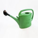 Prosperplast 14L Green Plastic Watering Can with Black Rose Head view 1