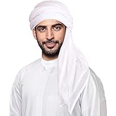 HOMELEX Keffiyeh Arab Head Scarf for Men Sheikh Muslim Turban Saudi Dubai Headwear