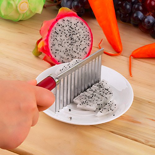 Potato Wavy Edged Knife Multifunction Stainless Steel Fruit Cutting Cooking Tool - Thumbnail 2