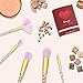 Qivange Unicorn Makeup Brushes, Professional Makeup Brush Set Foundation Powder Eyeshadow Blending with Stylish Handle Colorful Synthetic Bristles(10 PCS, Gold)