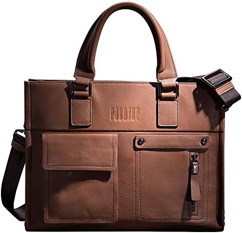 Mens Business Tote Handbag Doctor Leather Document Clutch Bag Strap