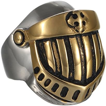 MOWEN Jewelry Well polished Medieval Crusader Templar Knight Helmet 316L Stainless Steel Mens Warrior Ring (11)