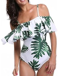 Traje de baño de una pieza con correas de hombro impresas y trajes de baño de bikini.