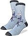 Good Luck Sock Men's Samurai Sushi Fish Crew Socks, Shoe size 8-13, Blue