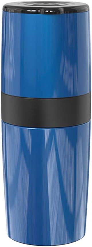 LTLWSH Portable Manual Coffee Grinder, Adjustable Single Cup Coffee Maker Ceramic Coffee Grinder Mug with Built-in Grind and Brew System for Travel Camping Office,Blue