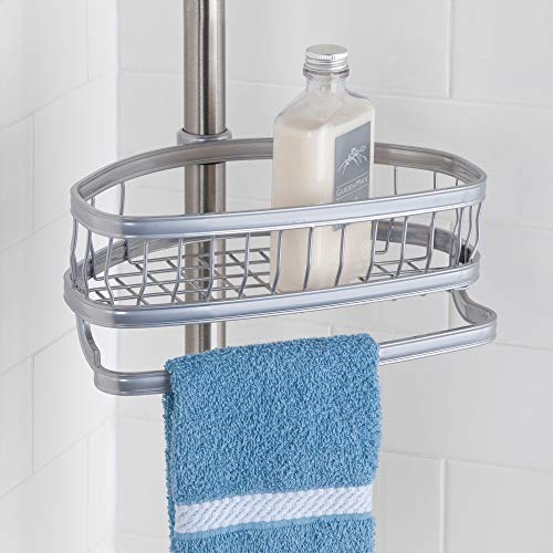 iDesign York Metal Wire Tension Rod Corner Shower Caddy, Adjustable 5