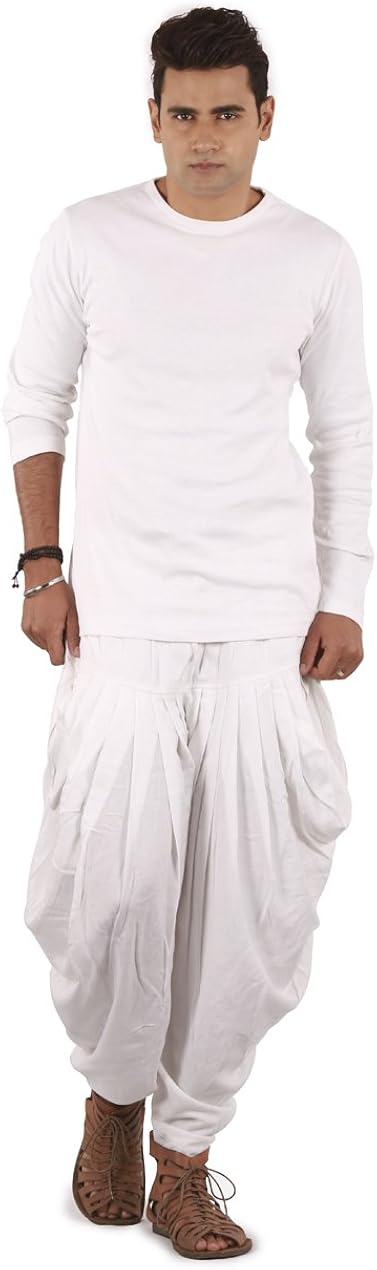 Dhoti Style The Harem Studio Mens Womens Linen Pants with Drawstring Elastic Waist and 2 Pockets Harem Pants