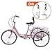 Barbella Adult Tricycle, 24-Inch Single and 7 Speed Three-Wheeled Cruise Bike with Large Size Basket for Recreation, Shopping, Exercise Men’s Women’s Bike (7 Speed Light Pink)thumb 1