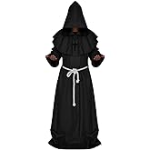 LHJ Friar Medieval Hooded Monk Renaissance Priest Robe Costume Cosplay