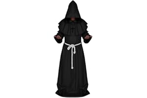 LHJ Friar Medieval Hooded Monk Renaissance Priest Robe Costume Cosplay