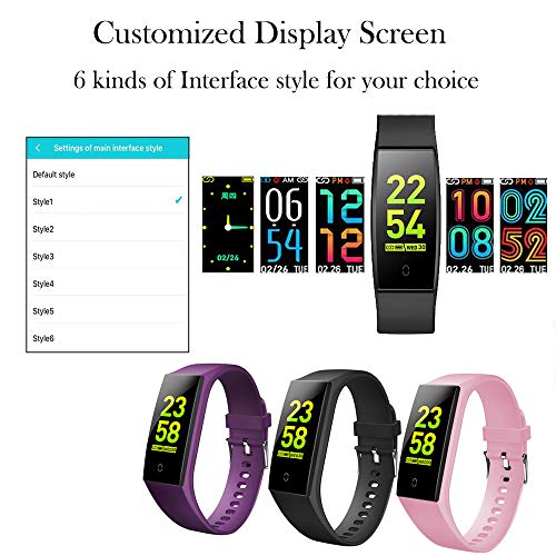 goopow Fitness Tracker HR, Sport Activity Tracker Watch with Heart Rate Monitor and Sleep Monitor, Smart Band Calorie, Step Counter, Pedometer Walking Watch for Women Men Kids (Pink)