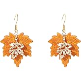Maple Leaf Earrings for Women Acrylic Maple Leaf Dangle Earrings Thanksgiving Fall Earrings Thanksgiving Jewelry Gifts for Women