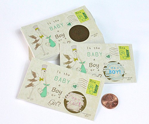 My Scratch Offs Its a Boy Vintage Stork Baby Carriage Gender Reveal Party Scratch Off Scratcher Lottery Tickets Cards…