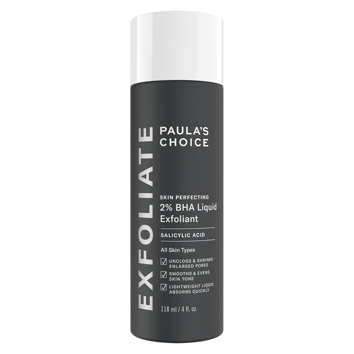 Paula's Choice SKIN PERFECTING 2% BHA Liquid Exfoliant - Face Exfoliating Peeling Fights Blackheads & Enlarged Pores - for a Healthy Glow - with Salicylic Acid - Combination & Oily Skin - 118 ml