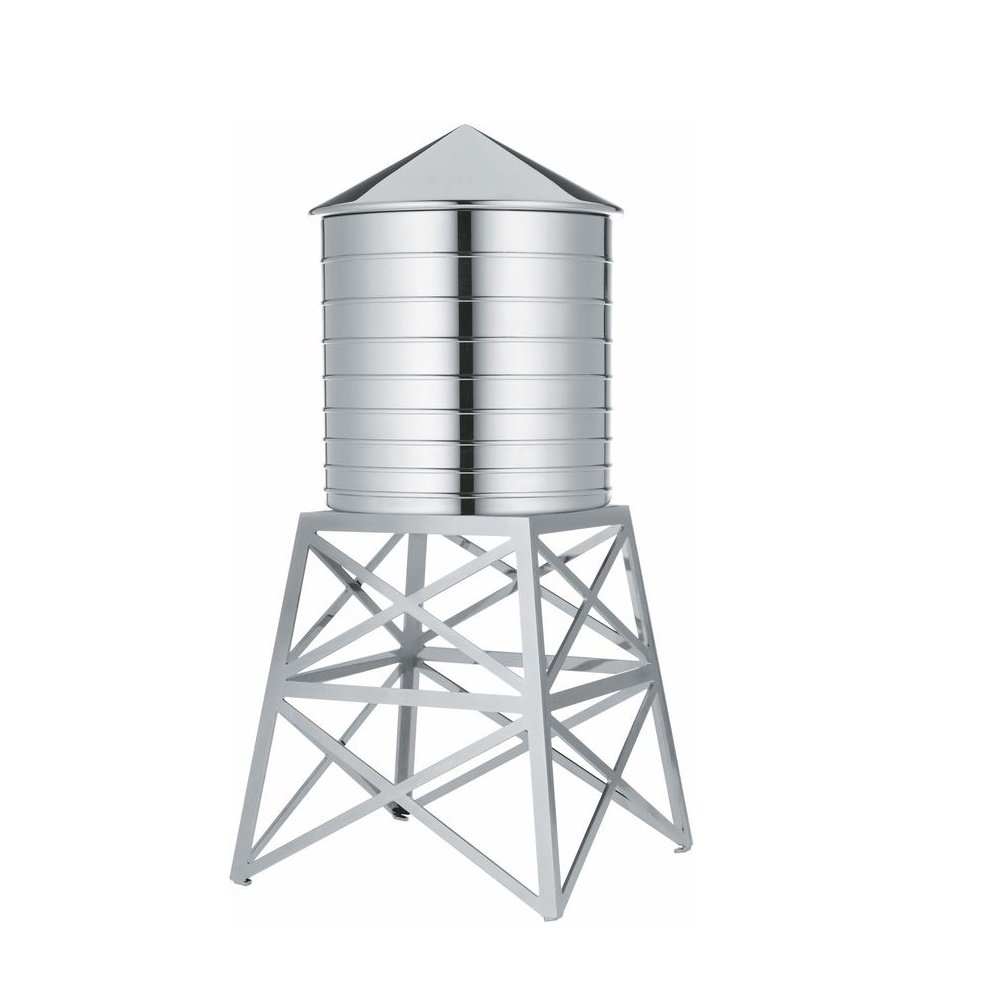 Alessi Flower Vase, Silver, 12.00 x 12.00 x 27.00 cm