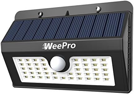 WeePro Sopro45 Solar Lights 45-LED Super Bright Solar Powered Motion Sensor Garden Security Lights 3 Intelligent Modes Waterproof Outdoor Led Wall Lamp for Patio Garden Yard Shed Driveway Dec (1 Pack)