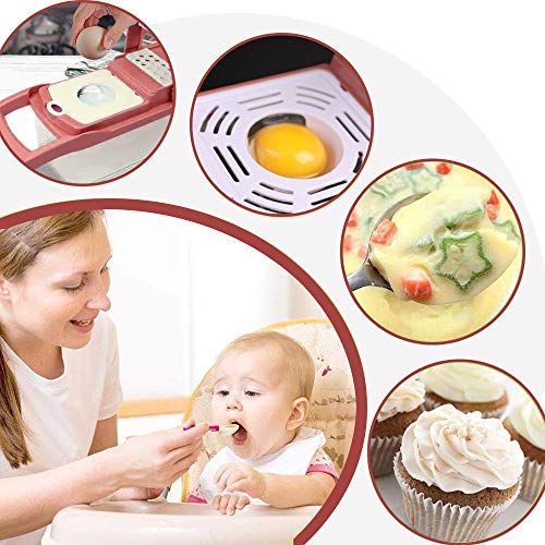 Vegetable Chopper, Onion Veggie Slicer Chopper, Spiralizer Vegetable Cutter Chopper Blades with Durable Fruit Slicer Cutter Container for Cooking Tools (Red)