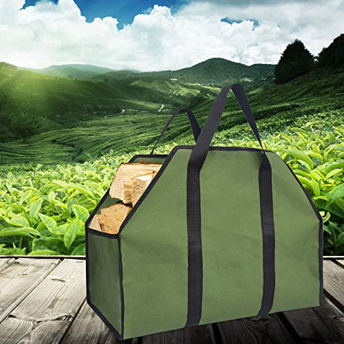 image for SODIAL Portable Storage Bag Waterproof Canvas Log Storage Bag Wood Fir