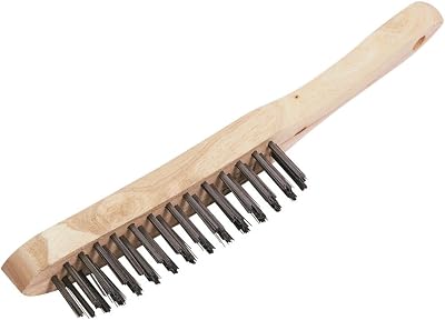 Draper 4 Row Wire Scratch Brush 290mm Wooden Handle Rust Paint Removal Tool