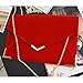 Velvet Envelope Clutch Large Evening Bag Women Bag Metal-Trim Shoulder Bag,Wedding Clutch Bag Purse (Red)
