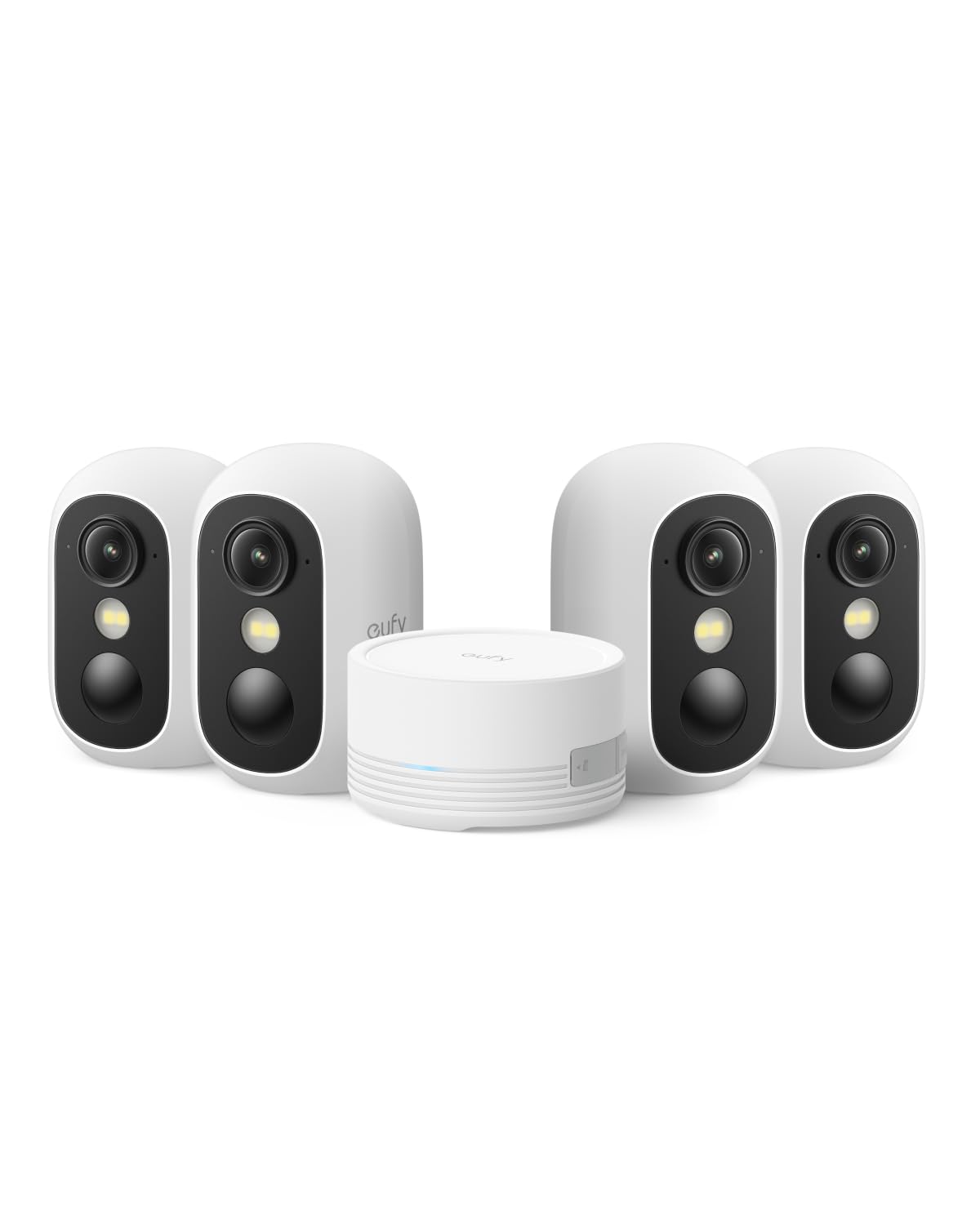 eufy eufyCam C35 (4er-Pack) mit Solarpanel C10(3W), Magnetische Halterung, Farbnachtsicht, Lokaler Speicher, IP67, Gesichtserkennung, Solarpanel-Kompatibel, Ohne ABO,Weiß 2