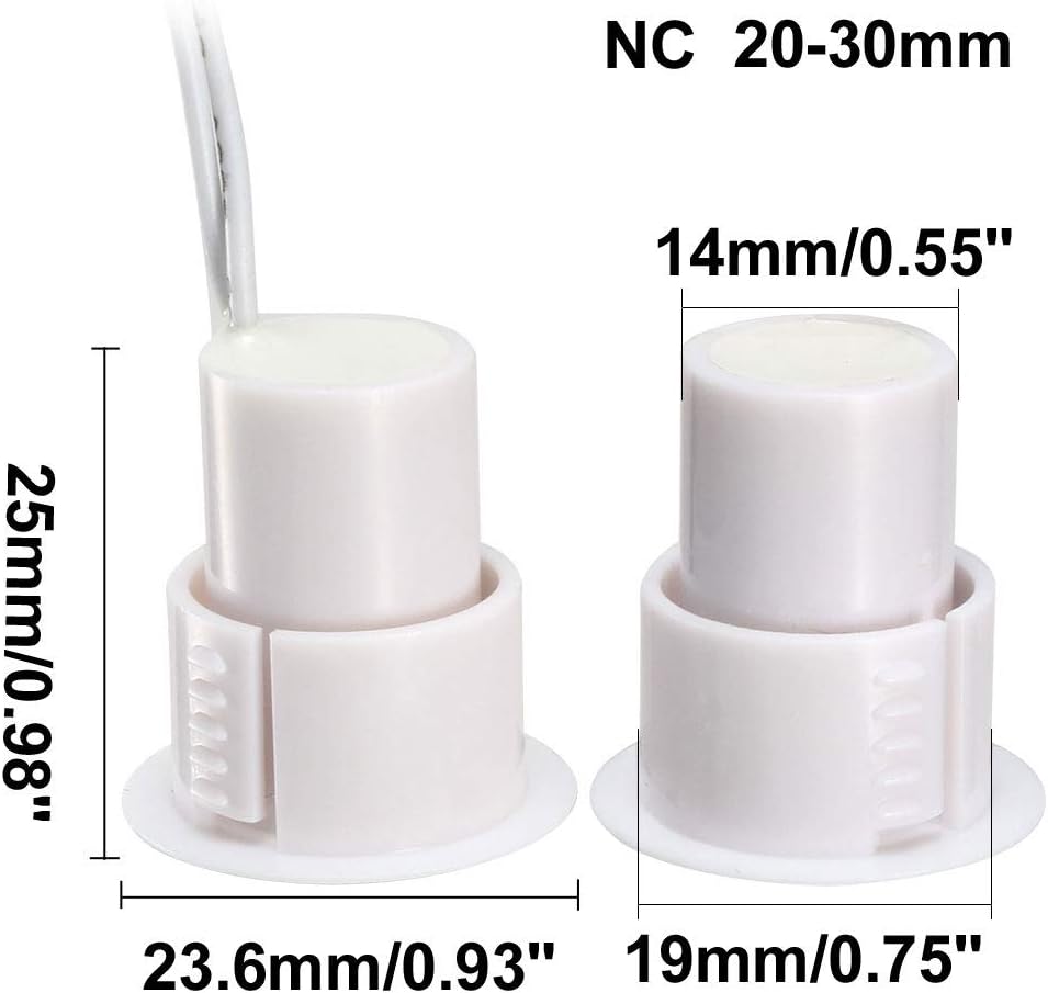 Sourcingmap N.C. Recessed Wired Security Window Door Contact Sensor Alarm Magnetic Reed Switch White RC-36 10pcs - Image 3