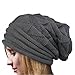 Women Knitted Hat, Malltop Winter Warm Crochet Beanie Folded Flanging Caps (Gray)