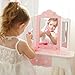 Teamson Kids - Fashion Star Prints Gisele Vanity Table & Stool Set - Pink/White/Gold