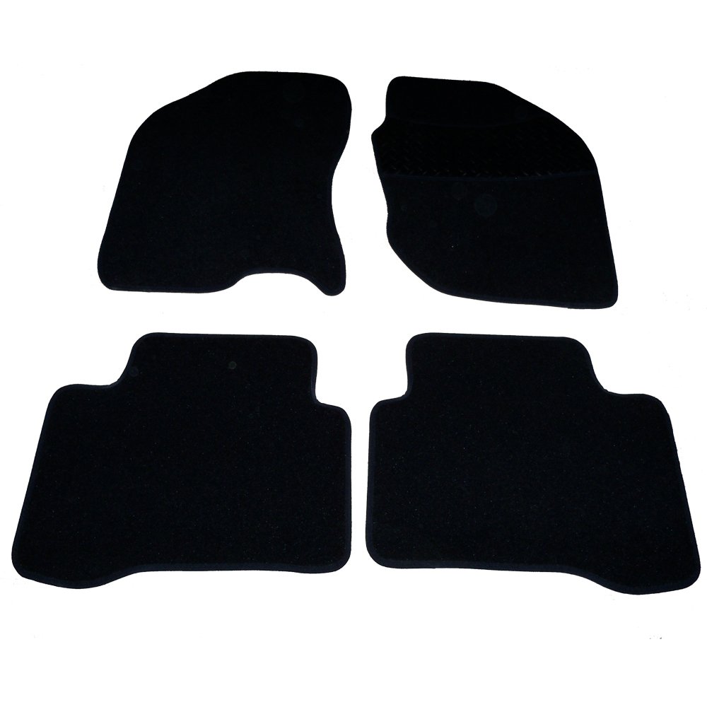 Sakura Mat Set includes Black Carpet with Rubber Heel Pad for Nissan X Trail 2001-07