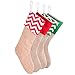 Sumind 4 Pieces Christmas Burlap Stockings Xmas Fireplace Hanging Stockings for Christmas Decoration DIY (Color Set 1)