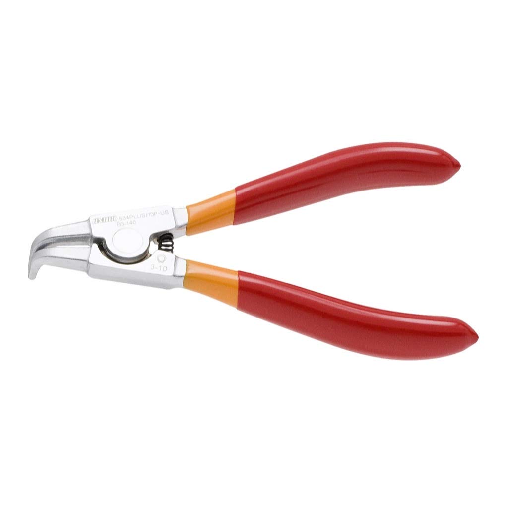 Unior External Lock Rings Pliers, Bent 140 X 3-10 Red