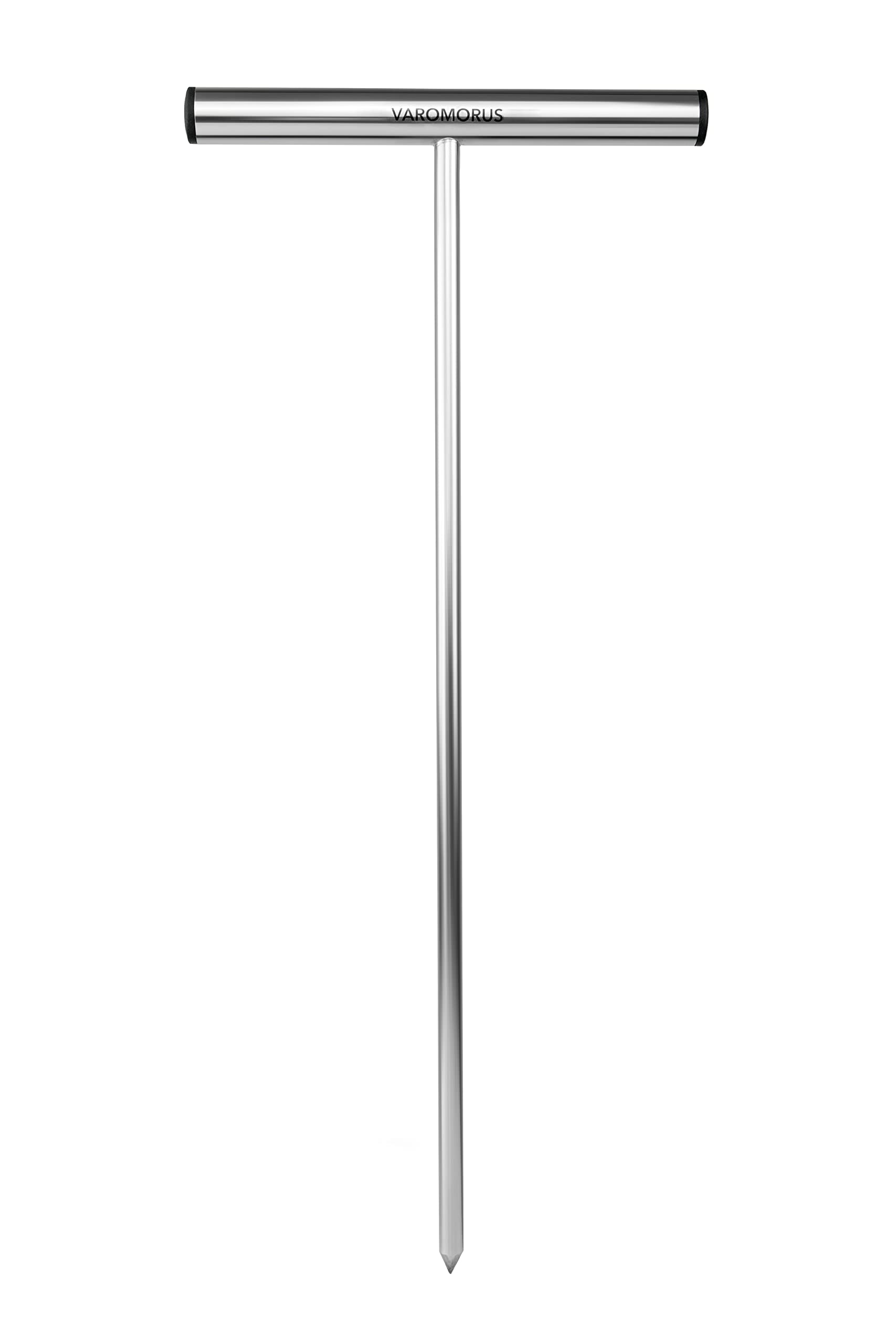 Varomorus Stainless Steel Soil Probe Rod, 21 inches, T-Handle, Silver