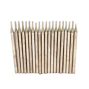 Generic 20pcs 1mm Diamond Coated Drill Bit Marble Tile Hole Saw Glass SOLID Drill BITS