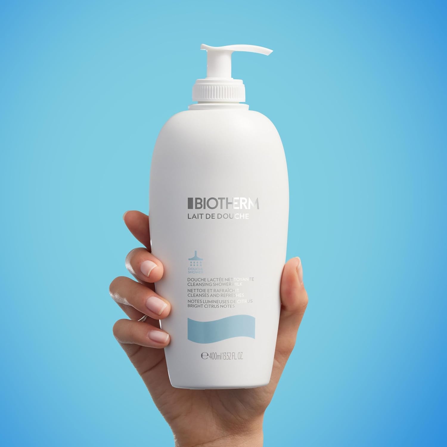 Biotherm Lait De Douche Duschgel, erfrischende Duschcreme mit Life Plankton und Zitrusextrakten, belebende Duschseife für intensive Feuchtigkeit und ein geschmeidiges Hautgefühl, 400 ml 2