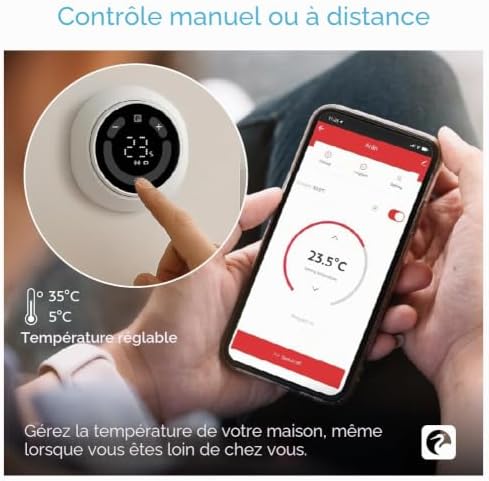 -Thermostat Pack Duo têtes pour radiateur + capteur Portable, Valve thermostatique, contrôle app et Voix,Modes Manuel/Automatique, détection de fenêtres. Nécessite HUB/Bridge ZigBee 3.0