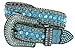 50158 Women's Belts Rhinestone Belt Fashion Western Cowgirl Bling Studded Design Leather Belt 1-1/2