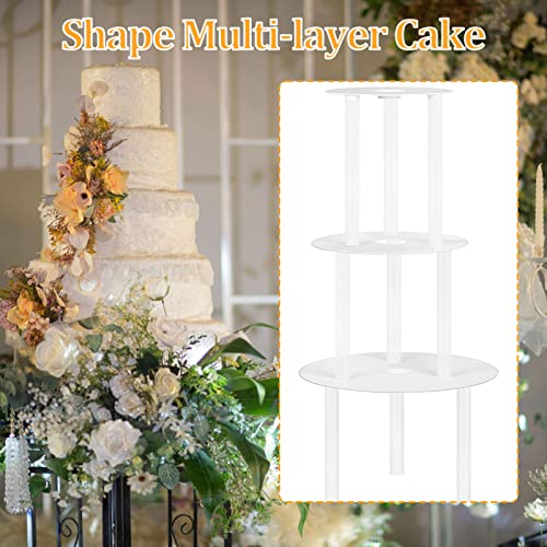 Reastar Cake supports, reusable cake stand, 9 pieces cake dowels with 3 cake bases, plastic dowel rods, cake support set - for wedding, birthday, tiered cake making and stacking