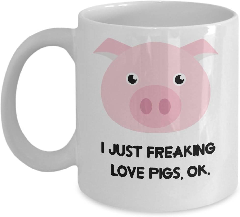Pigs Coffee Mug - I Just Freaking Love Pigs, Ok - Funny Pigs Gifts